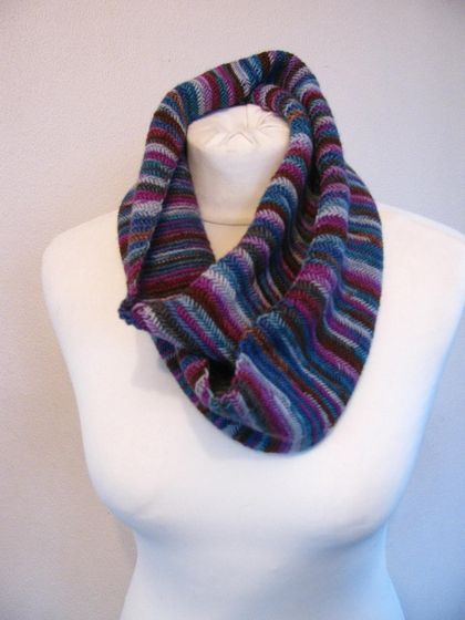 Merino herringbone infinity scarf