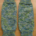 Light green and blue knit legwarmers