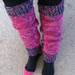 Pink and Grey knit legwarmers