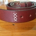 Hand cross stitched leather belt - made to order
