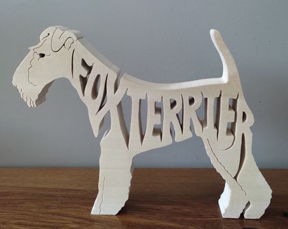 Wooden Fox Terrier Dog Ornament