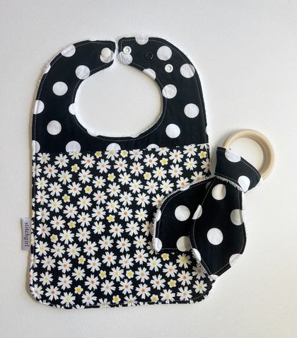 2 Toned Feeding Bib with a Matching Teether - You Choose 