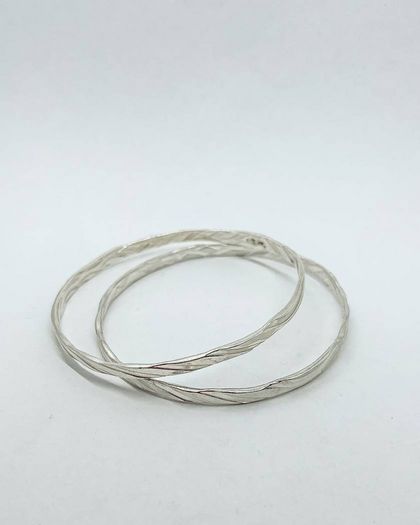 Textured Stacking Bangle - Sterling Silver