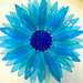 Aqua Iridescent Fused Glass Gerbera Flower Bowl