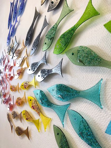 Rainbow Reef - Wall Mounted Fused Glass Fish for Anouschka