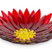 Fused Glass Red Daisy Flower Bowl