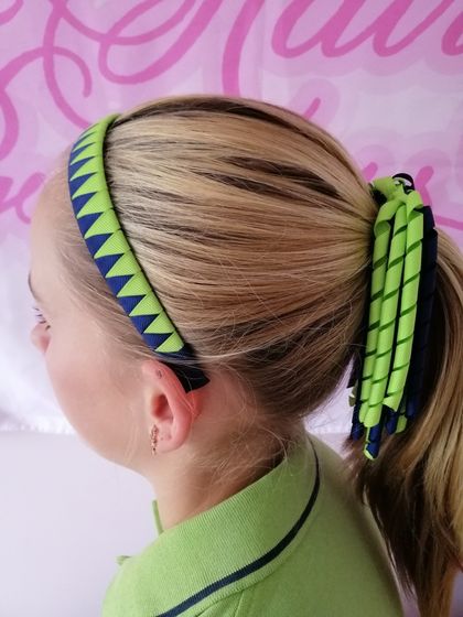 School Sports Twirly Ribbon Uniform hair tie