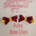 School Clips - Ruby Bows