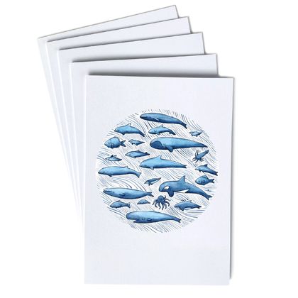 Greeting cards - 5 pack. 'Ocean Blue'