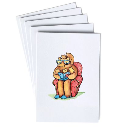 Greeting cards - 5 pack. 'Story time'