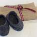 Grey and Blue baby booties/slippers