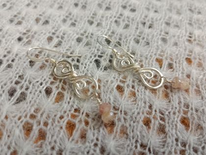 Lodolite and sterling silver twist earrings
