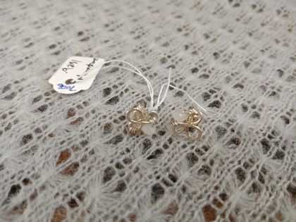 Lovely sterling silver and moonstone bead studs