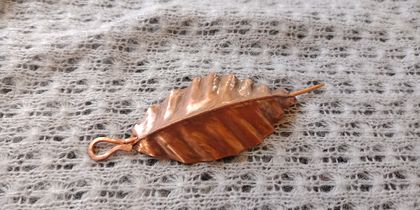 Large fold formed copper leaf pin