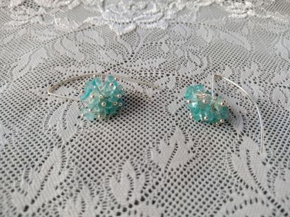 Blue apatite chip earrings