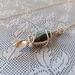 Sterling silver labradorite and leaf necklace