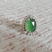 Green serpentine and silver ring