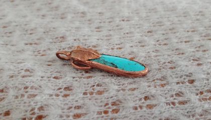 Turquoise and copper pendant