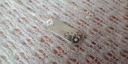 Sterling silver rose necklace