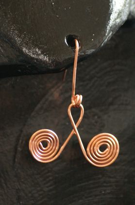 Copper Wire Spiral Earrings