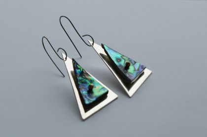 Paua,Silver Earrings