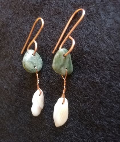 Stone/Shell Earrings. 