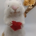 Mouse with Heart - needle felted 