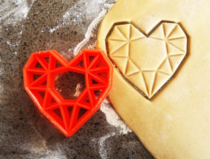 3D Printed Geometric Heart Cookie Cutter