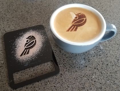 Tui Coffee Stencil