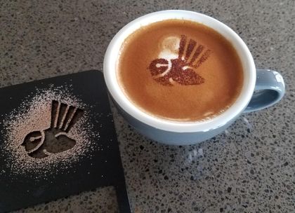 Pīwakawaka Coffee Stencil