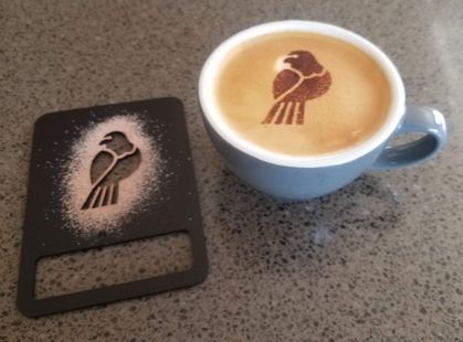 Kererū Coffee Stencil