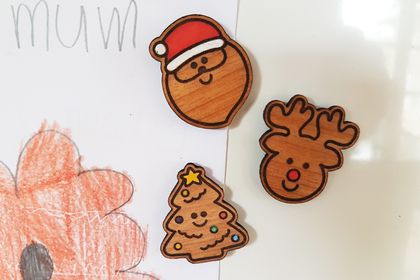 Christmas Magnet Set - Santa, Reindeer and Xmas Tree