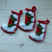 Crochet Christmas Stocking Tree Ornaments x3
