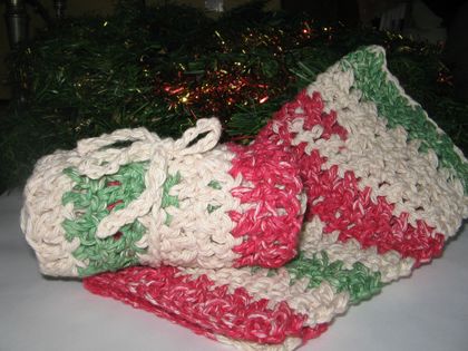 Christmas Cotton Crochet Wash Cloths