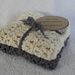 Crochet Cotton Wash Cloths, natural/dark grey