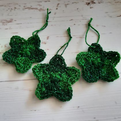 Crochet Sparkly Star Christmas Ornament