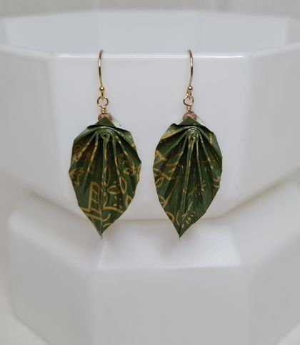 Origami Leaf Earrings 