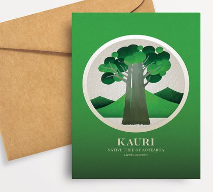 Kauri illustration in gouache – Native Trees of Aotearoa series.