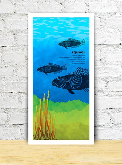 Kopukopu limited edition print – New Zealand native fish series