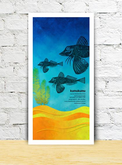 Kumukumu limited edition print – New Zealand native fish series