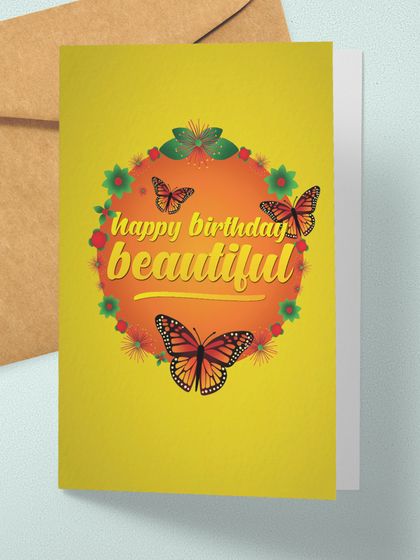 Happy Birthday beautiful – A6 NZ Flora and Fauna Occasion Greeting Card