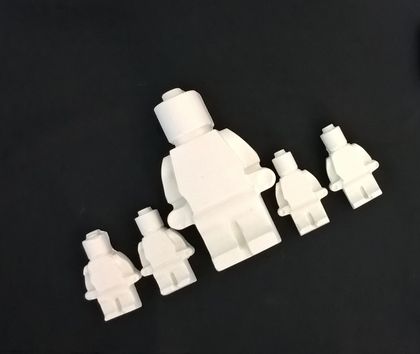 White Concrete Lego Man Set