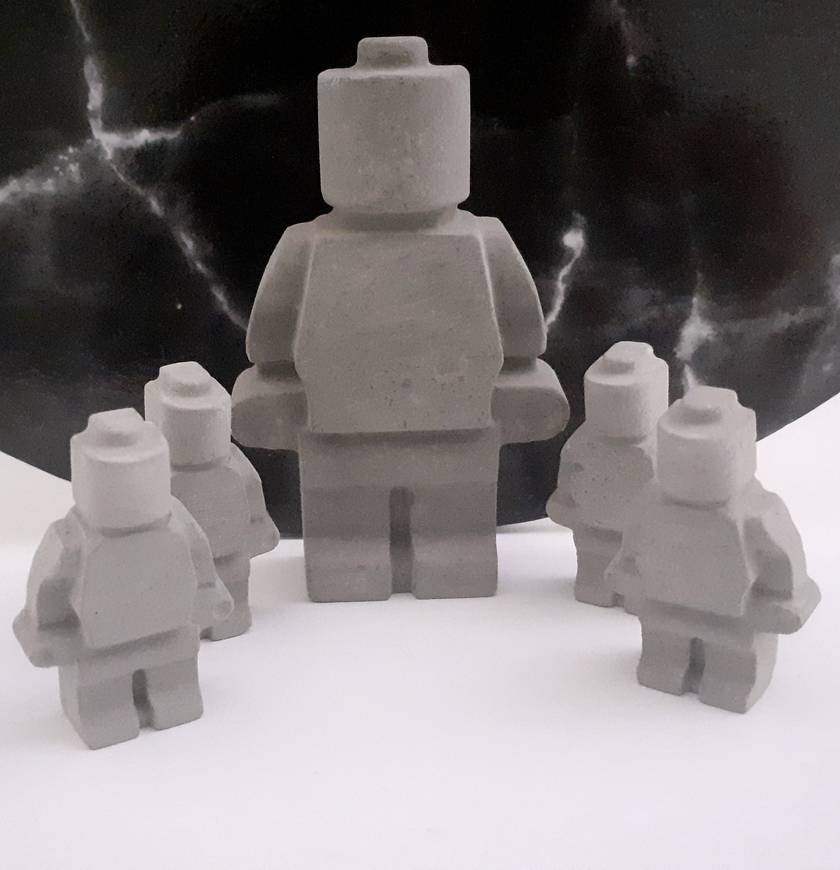 Concrete Lego Man Set Felt