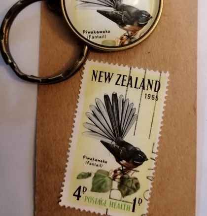 Native Bird Postage Stamp Keychains
