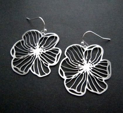 stainless steel blossom earrings version 2