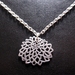 Silver chrysanthemum outline necklace