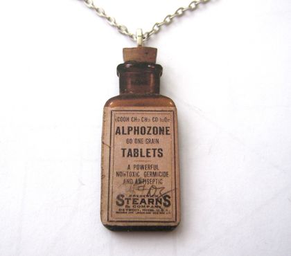 Vintage pill bottle necklace