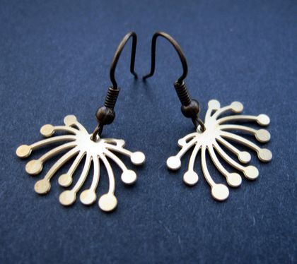 abstract dandelion outline earrings - short hooks
