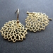Gold chrysanthemum outline earrings