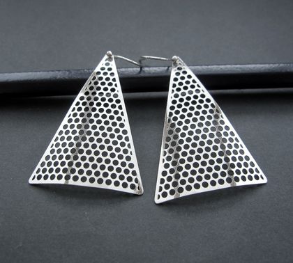 Silver sail earrings